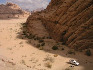Camping spot in Wadi Rum.